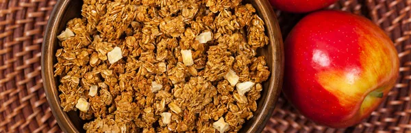 Apple Cinnamon Granola Breakfast Selective Focus — Stock Photo, Image