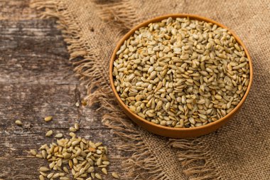 Kavrulmuş ayçiçeği çekirdekleri arka plan. Seçici odak.