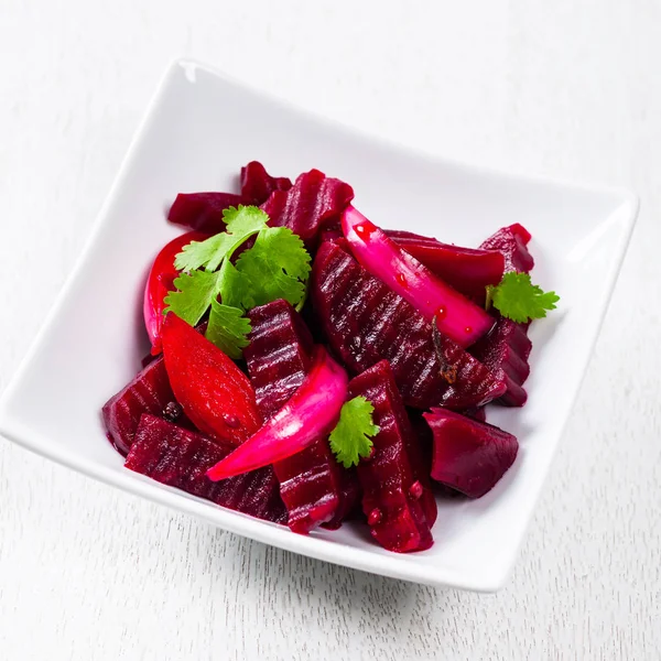 Pickled Marinated Beet Salad Selective Focus — Stock Photo, Image