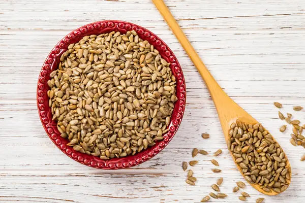 Solros Kernels Rostade Frön Bakgrund Selektiv Inriktning — Stockfoto