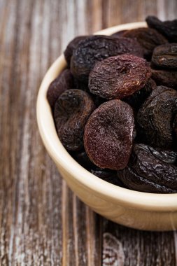 Sağlıklı organik Kuru Kayısı arka plan. Seçici odak.