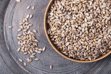 Ayçiçeği Çekirdekleri Kızarmış Tohumlar Arkaplanı. Seçici odak.