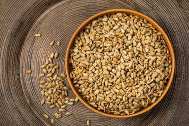 Ayçiçeği Çekirdekleri Kızarmış Tohumlar Arkaplanı. Seçici odak.