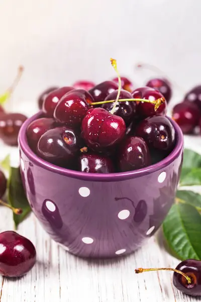 Cherries Background Macro Selective Focus — Stock Photo, Image