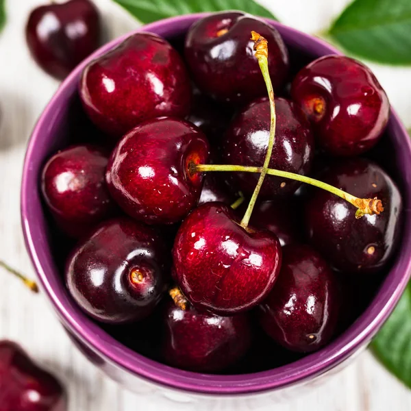 Třešně Višně Pozadí Makro Selektivní Fokus — Stock fotografie