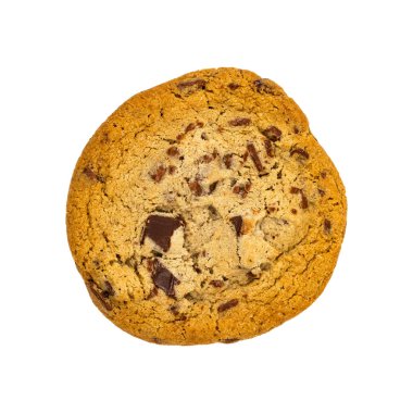 Çikolata çip Çerezler izole beyaz. Seçici odak.