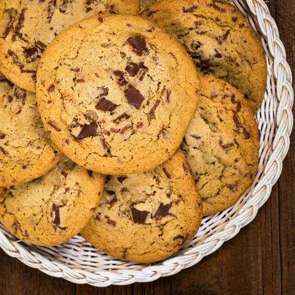 Chocolate Chip Cookies Selective Focus — Stock Photo, Image
