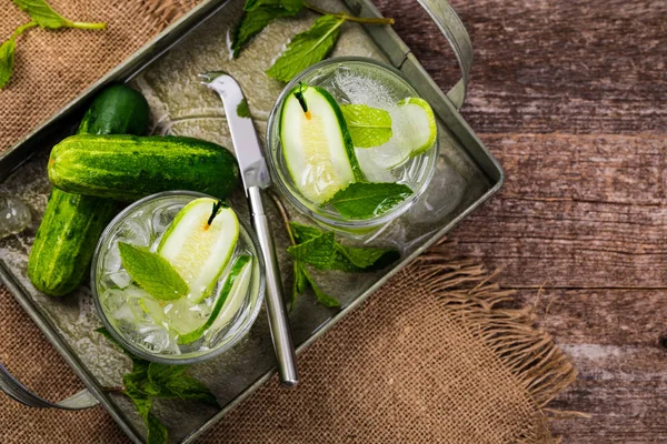 Cucumber Gin Cocktail Foco Seletivo — Fotografia de Stock