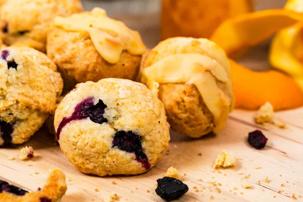Orange Blueberry Mini Scone Cookies Selective Focus — Stock Photo, Image