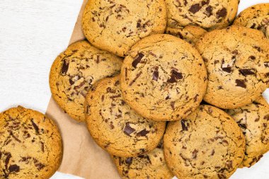 Çikolata çip çerezleri arka plan. Seçici odak.