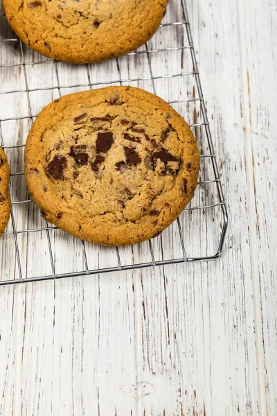 Chocolate Chip Cookies Achtergrond Selectieve Focus — Stockfoto