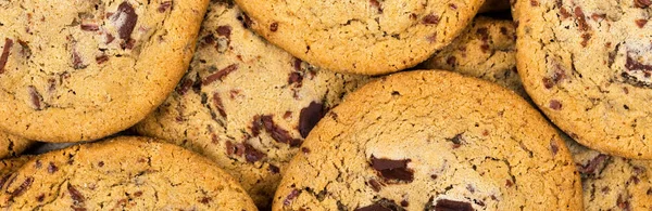 チョコチップクッキーの背景 選択フォーカス — ストック写真