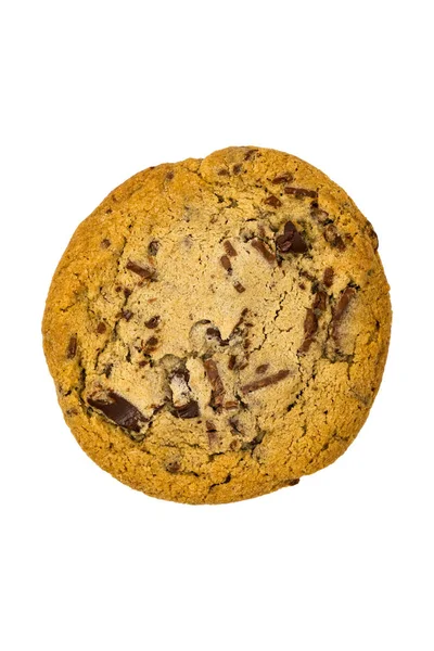 Chocolate Chip Cookies Isolado Branco Foco Seletivo — Fotografia de Stock