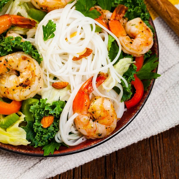 Shrimp Rice Noodle Salad Selective Focus — Stock Photo, Image