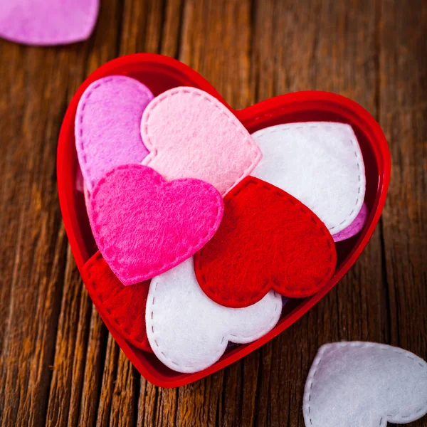 Dia Dos Namorados Fundo Dia Dos Namorados Corações Tecido Forma — Fotografia de Stock