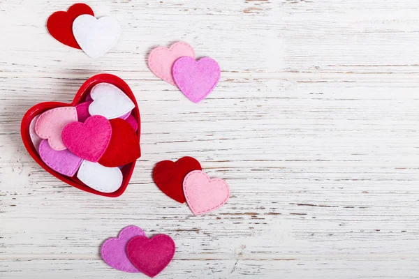 Amor Dia Dos Namorados Fundo Corações Tecido Dia Dos Namorados — Fotografia de Stock
