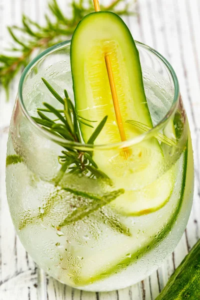 Refrescante Cóctel Vodka Pepino Enfoque Selectivo —  Fotos de Stock