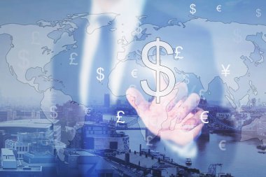 Ticaret, iş adamı ve Döviz Alım Satım, çift pozlama