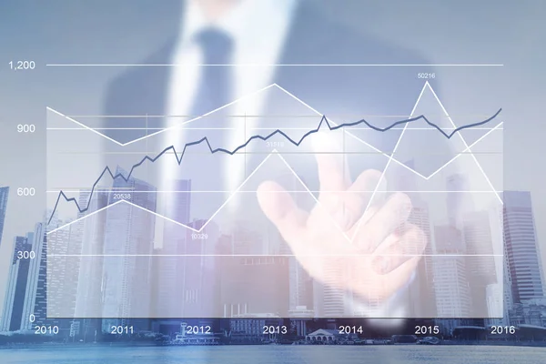 Business Strategy Analytics Financial Charts High Tech Modern Computer Interface — Stock Photo, Image