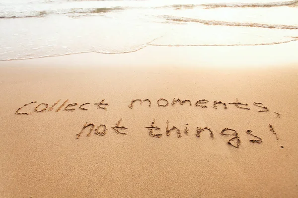 Collect Moments Things Happiness Concept Happy Lifestyle Inspirational Quote Enjoy — Stock Photo, Image