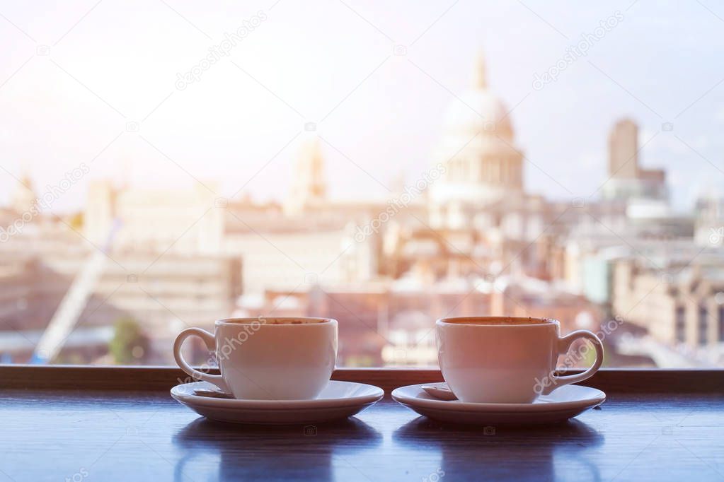 morning coffee in cafe, breakfast in London, UK