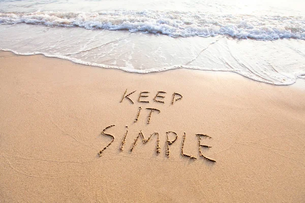 Keep Simple Text Sand Beach — Stock Photo, Image