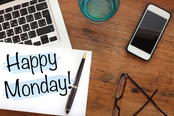 Happy Monday Card Top View — Stock Photo, Image