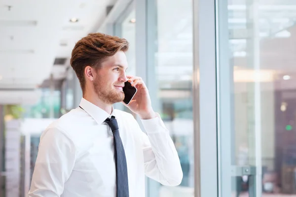 Businessman Talking Phone Smiling — Stock Photo, Image