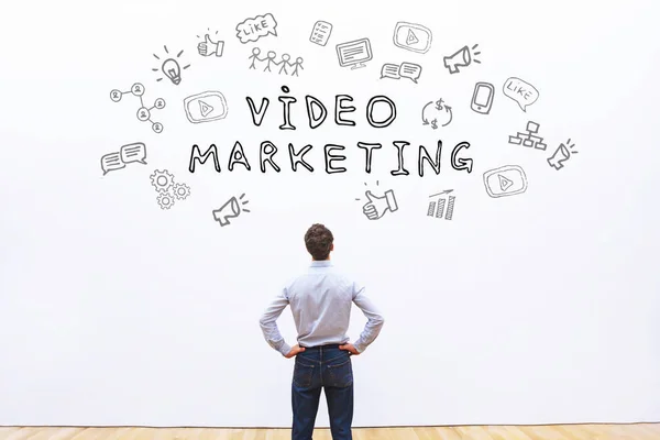 Video Marketing Konzept Auf Weißem Hintergrund — Stockfoto