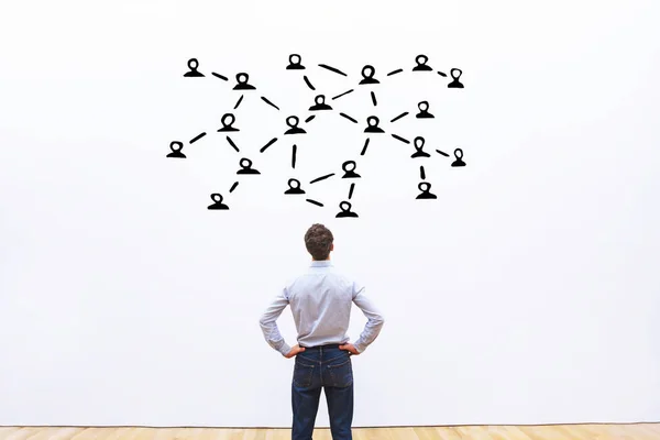 Rede Social Conceito Comunicação Conecta Entre Pessoas — Fotografia de Stock