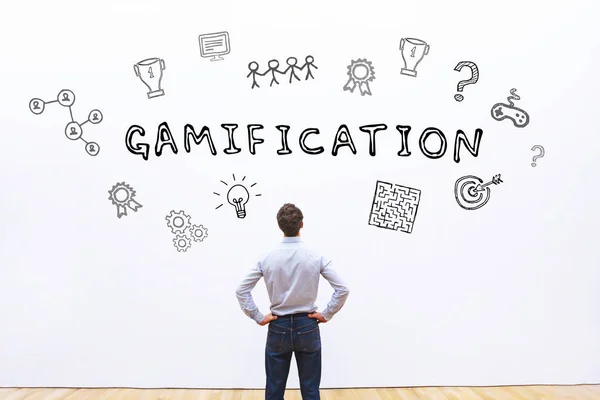 Gamification Έννοια Λευκό Φόντο — Φωτογραφία Αρχείου