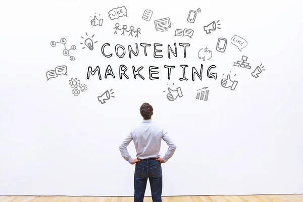 Content Marketing Koncept Vit Bakgrund — Stockfoto