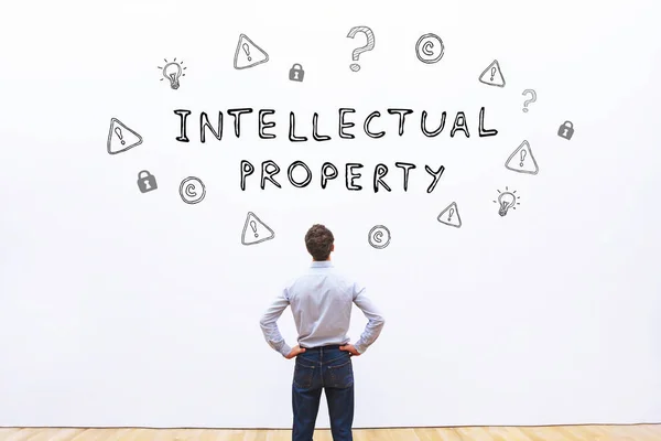 Intellectuele Eigendom Concept Witte Achtergrond — Stockfoto