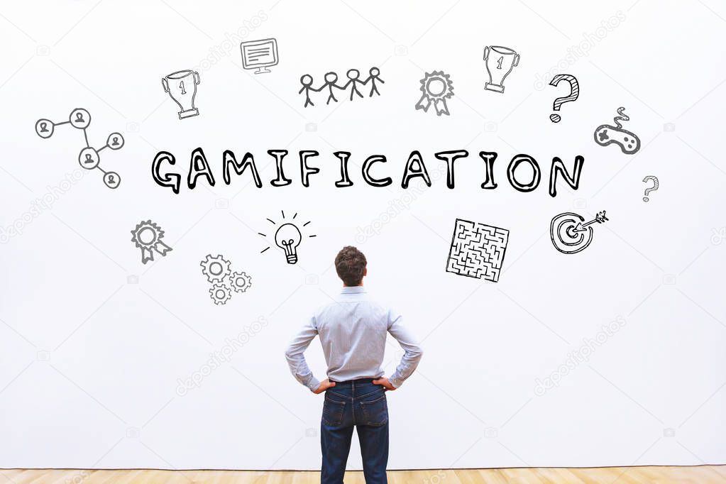 gamification concept on white background 