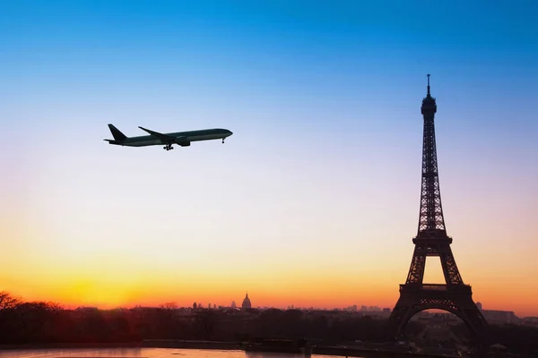 Flyg Till Paris Resa Med Flyg Till Frankrike — Stockfoto