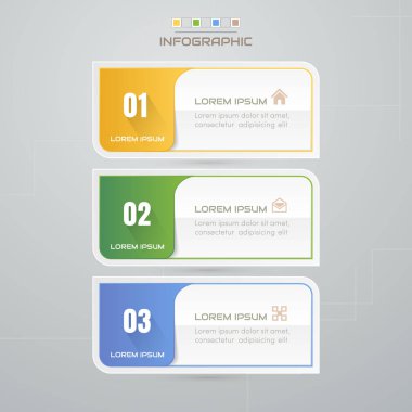 Simgeli bilgi tasarım şablonu, işlem diyagramı, vektör eps10 illüstrasyonu