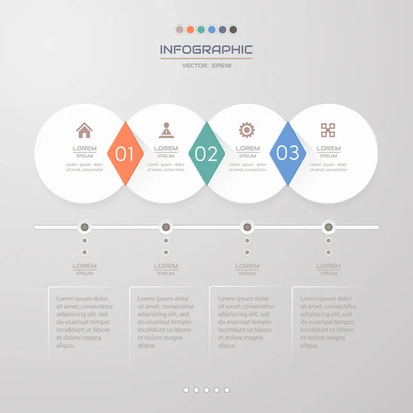 Infografika Szablon Projektu Ikonami Diagram Procesu Wektor Eps10 Ilustracja — Wektor stockowy