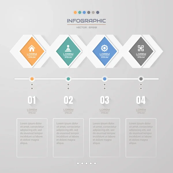 Modello Progettazione Infografica Con Icone Diagramma Processo Illustrazione Vettoriale Eps10 — Vettoriale Stock