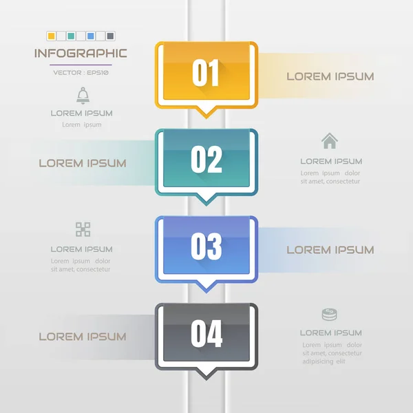 Zeitleiste Infografik Design Vorlage Mit Symbolen Prozessdiagramm Vektor Eps10 Abbildung — Stockvektor