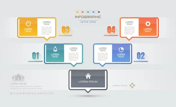 Modèle Conception Infographies Avec Icônes Diagramme Processus Illustration Vectorielle Eps10 — Image vectorielle