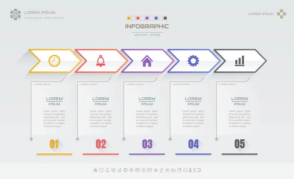 Plantilla Diseño Infografías Con Iconos Diagrama Proceso Ilustración Vectorial Eps10 — Archivo Imágenes Vectoriales