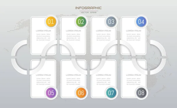 Modèle Conception Infographies Avec Icônes Diagramme Processus Illustration Vectorielle Eps10 — Image vectorielle