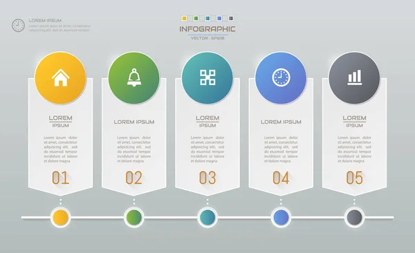 Infographics Design Mall Med Ikoner Processdiagram Vektor Eps10 Illustration — Stock vektor