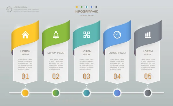 Modello Progettazione Infografica Con Icone Diagramma Processo Illustrazione Vettoriale Eps10 — Vettoriale Stock