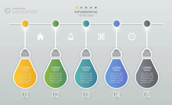 Πρότυπο Σχεδίασης Infographics Εικονίδια Διάγραμμα Διαδικασίας Διανυσματική Eps10 Εικονογράφηση — Διανυσματικό Αρχείο