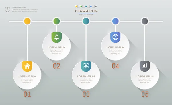 Modelo Design Infográficos Com Ícones Diagrama Processo Ilustração Vetorial Eps10 — Vetor de Stock