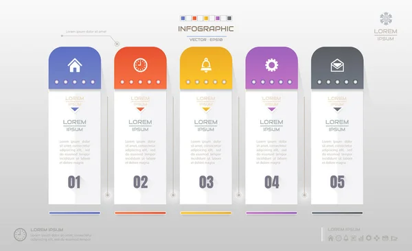 Modelo Design Infográficos Com Ícones Diagrama Processo Ilustração Vetorial Eps10 —  Vetores de Stock