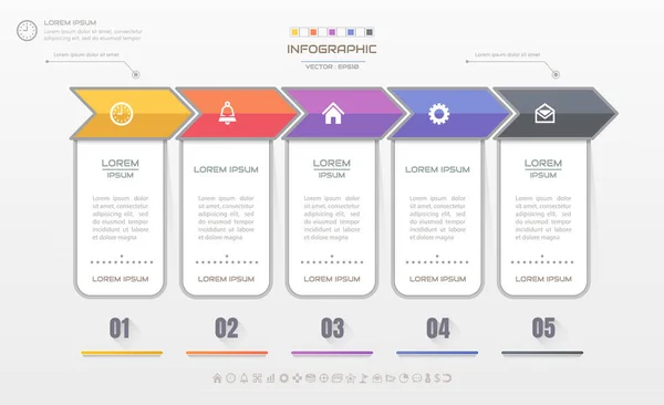 Plantilla Diseño Infografías Con Iconos Diagrama Proceso Ilustración Vectorial Eps10 — Archivo Imágenes Vectoriales