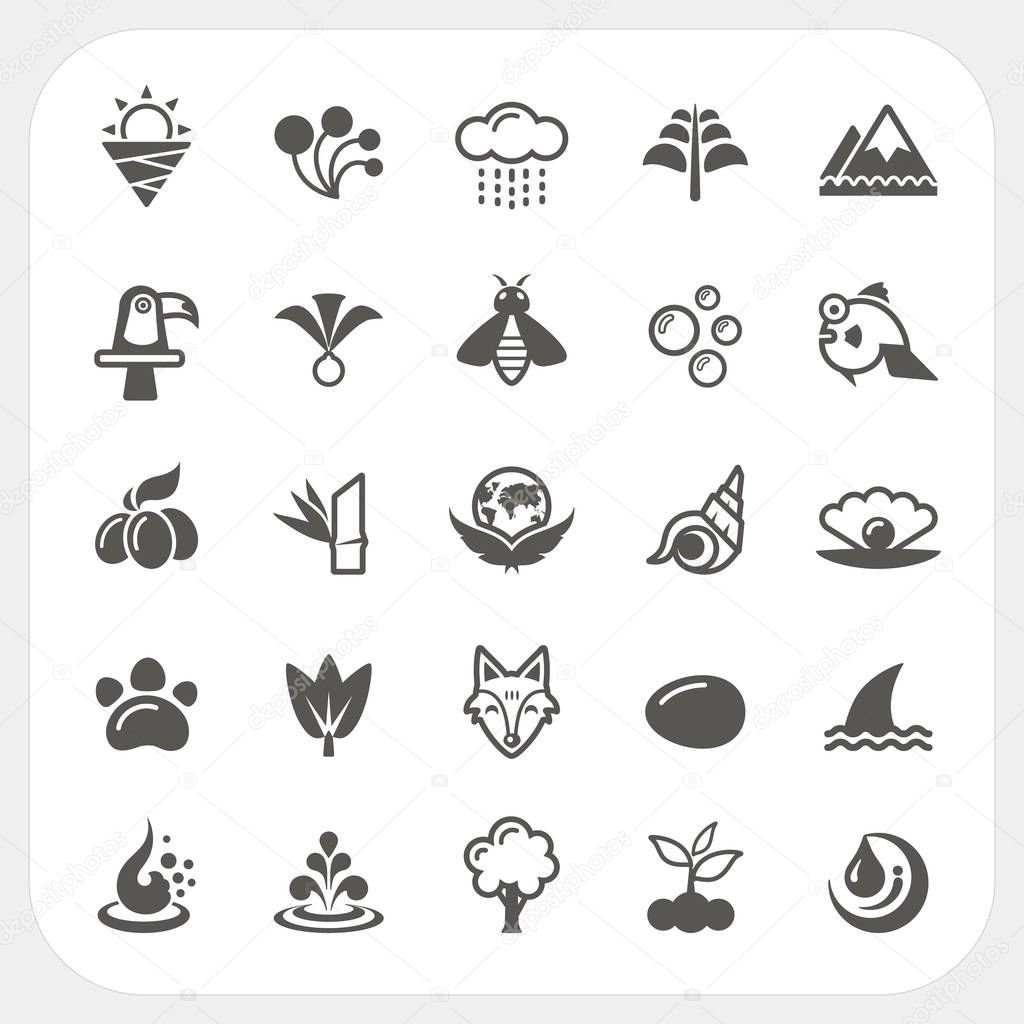 Nature icons set, EPS10, Don't use transparency.