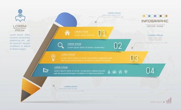 Infografik-Design-Vorlage mit Symbolen, Prozessdiagramm, Vektor — Stockvektor